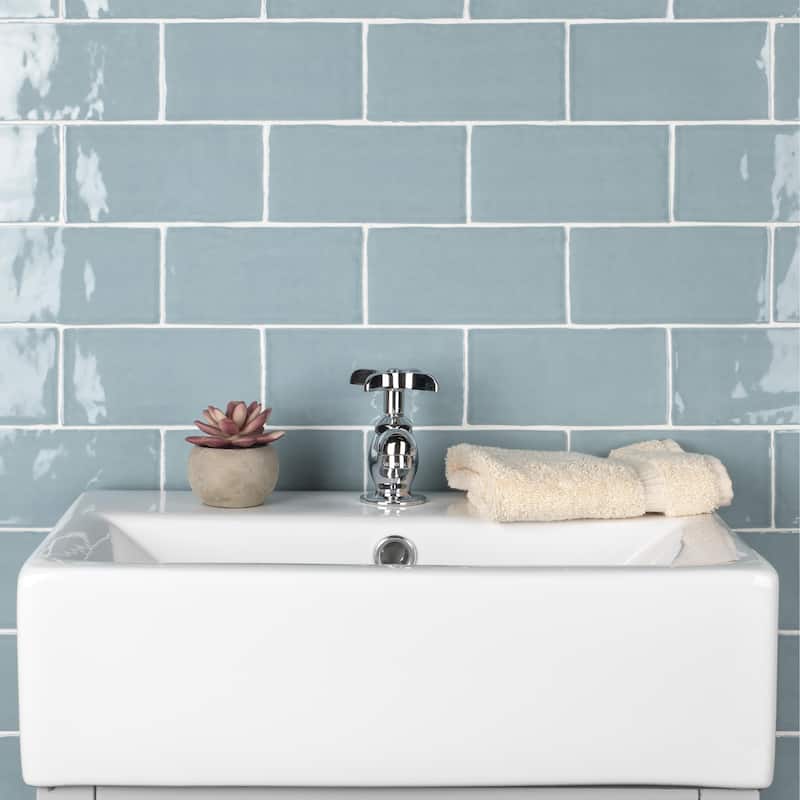 Merola Tile Castillo Sky 3" x 6" Ceramic Wall Tile - Case (44 Tiles)