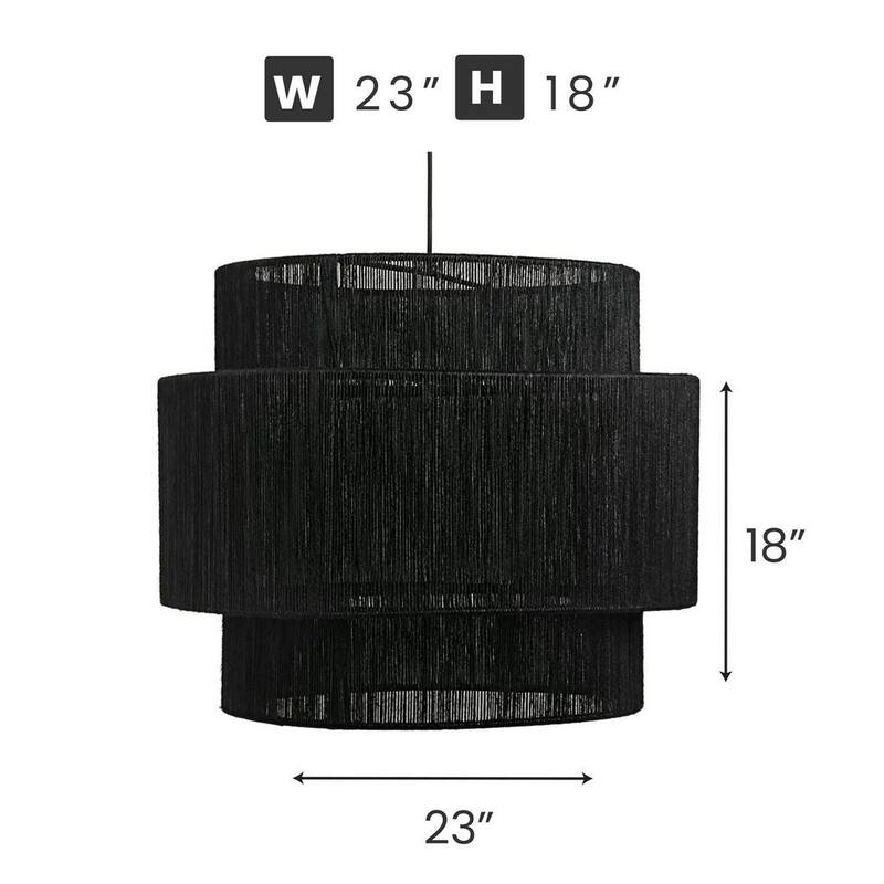 Two Tier Pendant Light With Natural Jute Weaving