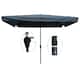 10 x 6.5ft Rectangular Patio Umbrella Outdoor Market Umbrellas with Crank and Push Button Tilt for Garden Swimming Pool Market - Grey