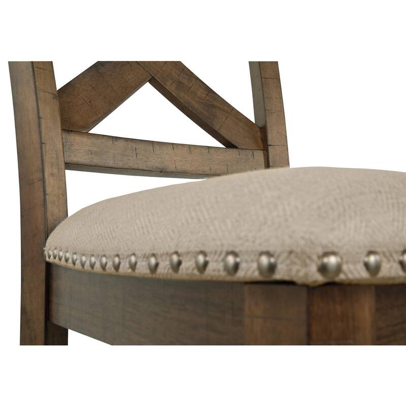Moriville Counter Height Brown Beige Stool (Set of 2) - 19.5" W x 24.38" D x 41.5" H