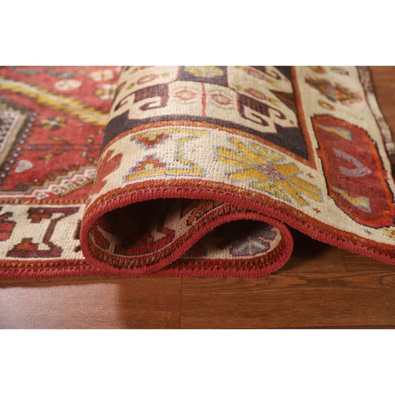 Vegetable Dye Shiraz Persian Antique Rug Hand-knotted Wool Carpet - 3'10"x 5'6"