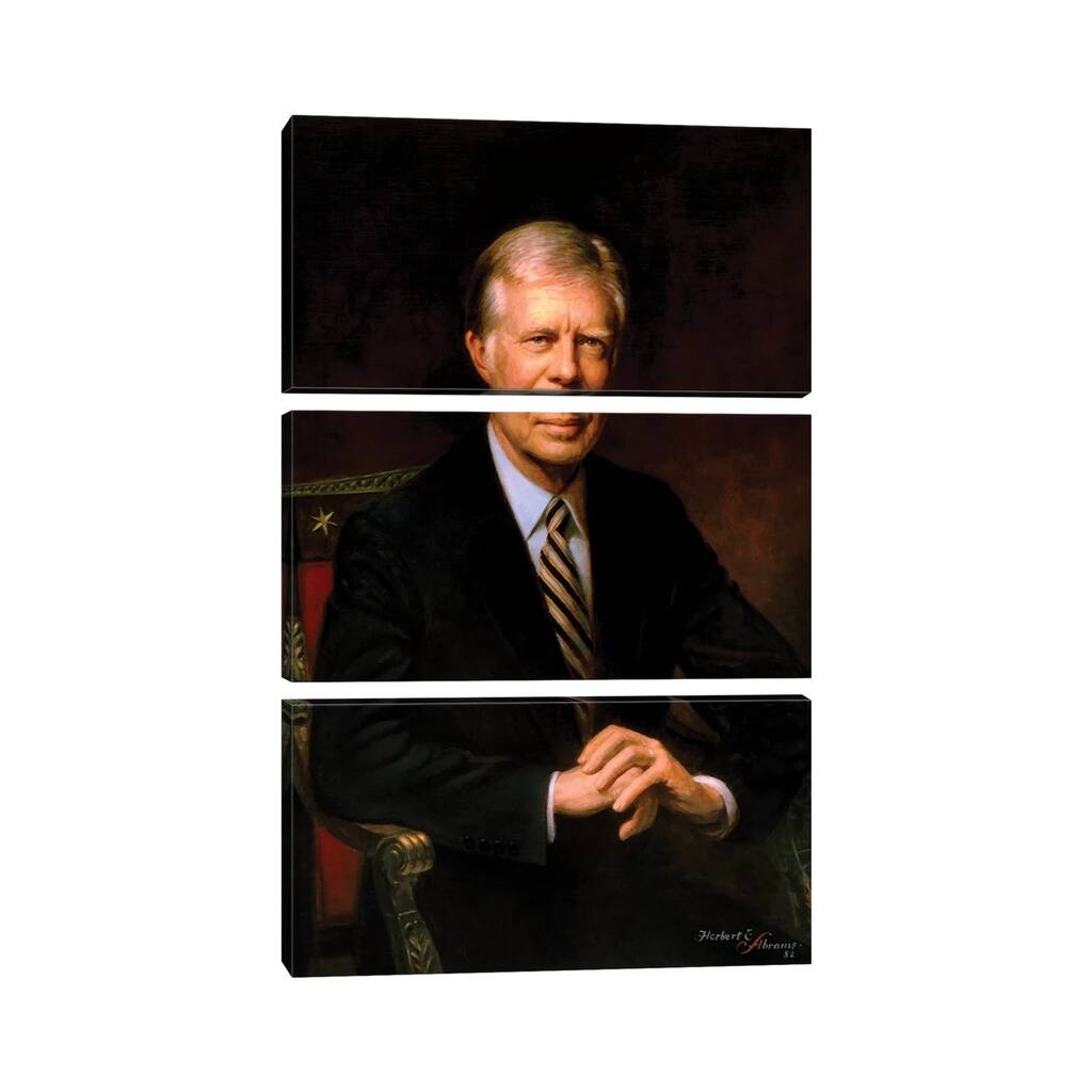 iCanvas "Presidential Portrait Of Jimmy Carter" by John Parrot 3-Piece Canvas Wall Art Set