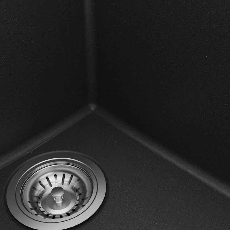 Karran 32" Undermount Large/Small Bowl Quartz Kitchen Sink Kit - 32" x 21.25" x 9"