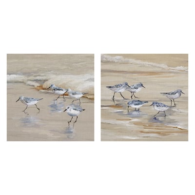 Sandpiper Beach I Amber, II by Studio Arts Canvas Art Prints