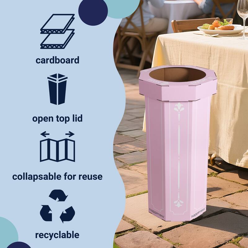 25-Gallon Disposable Cardboard Event Trash Can and Recycling Bin (Set of 2)