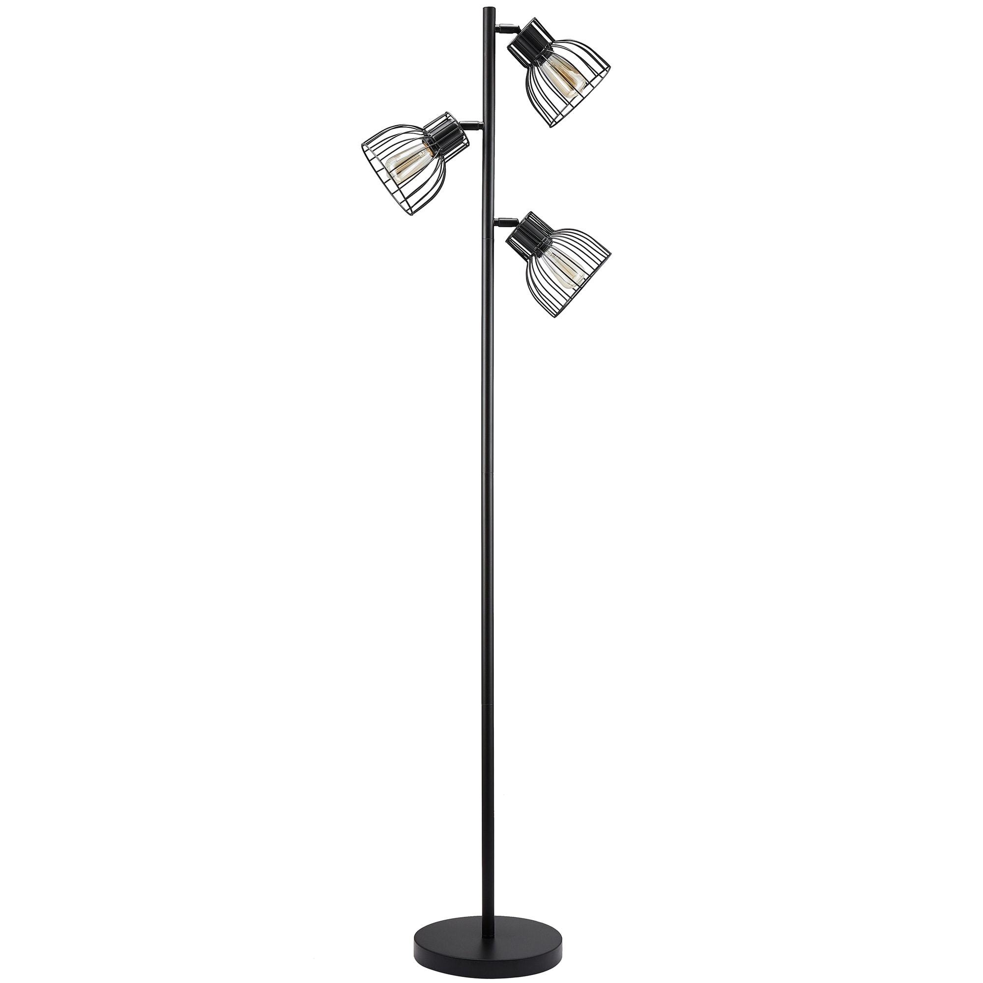 Rustic Floor Lamp Industrial Style 3-Head Torchiere Lamp Fixture 3 Bulbs Included LEONLITE 65inch Track Tree Floor Lamp 