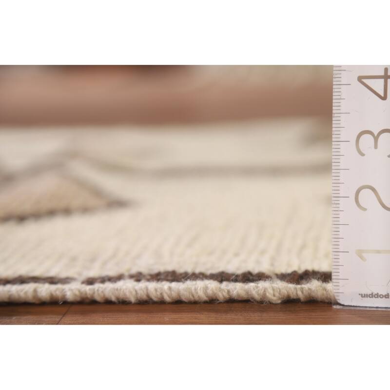 Geometric Anatolian Natural Dye Runner Rug Hand-knotted Wool Carpet - 3'0"x 11'0"