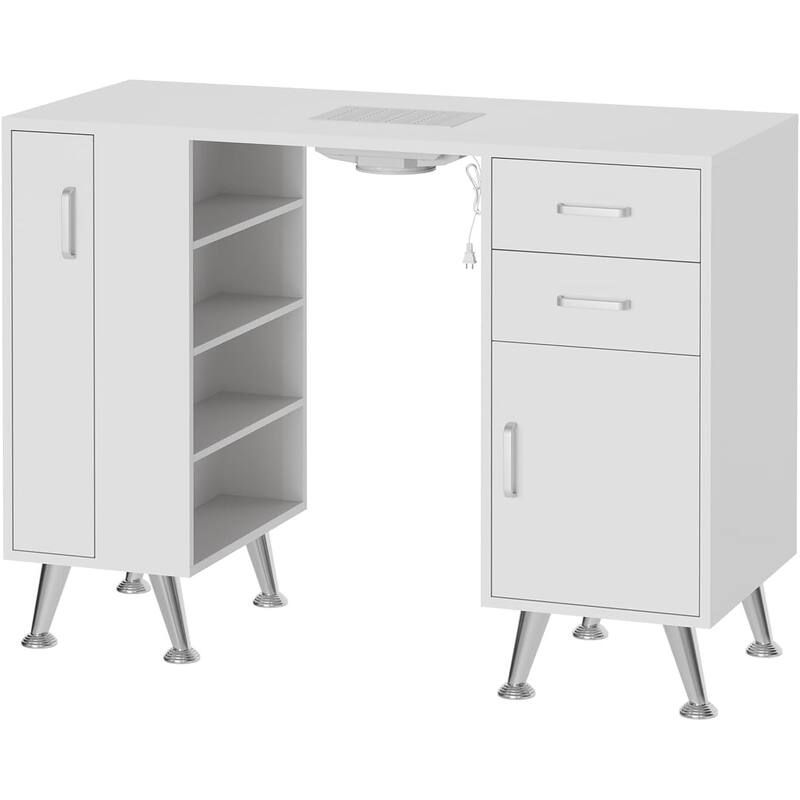 Manicure Table Nail Desk, Beauty Salon Workstation for Nail Tech
