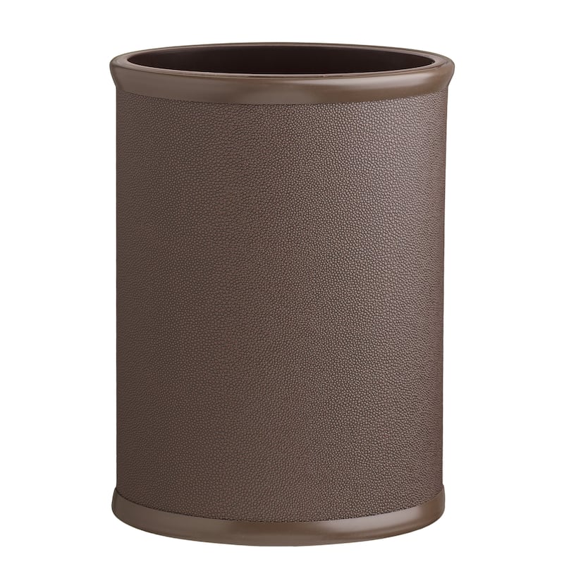COSMOPOLITAN 13qt Shagreen-Textured Oval Wastebasket with Liner - N/A - Brown