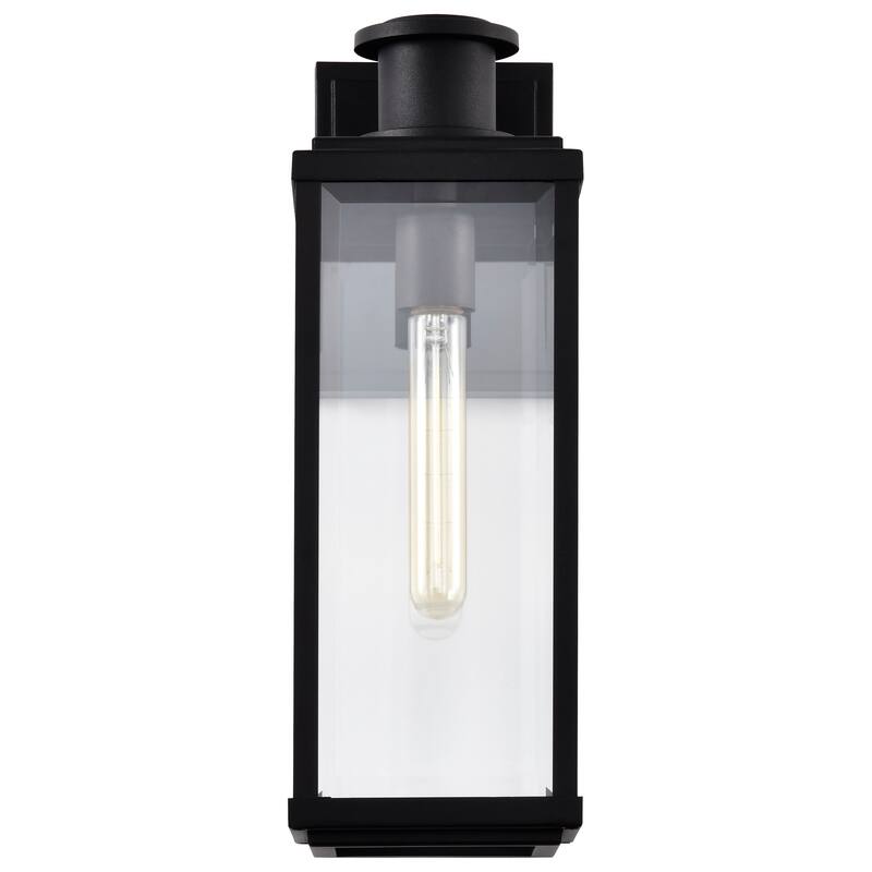 Luca Medium Outdoor Lantern Sand Black Finish Clear Beveled Glass - Sand Black