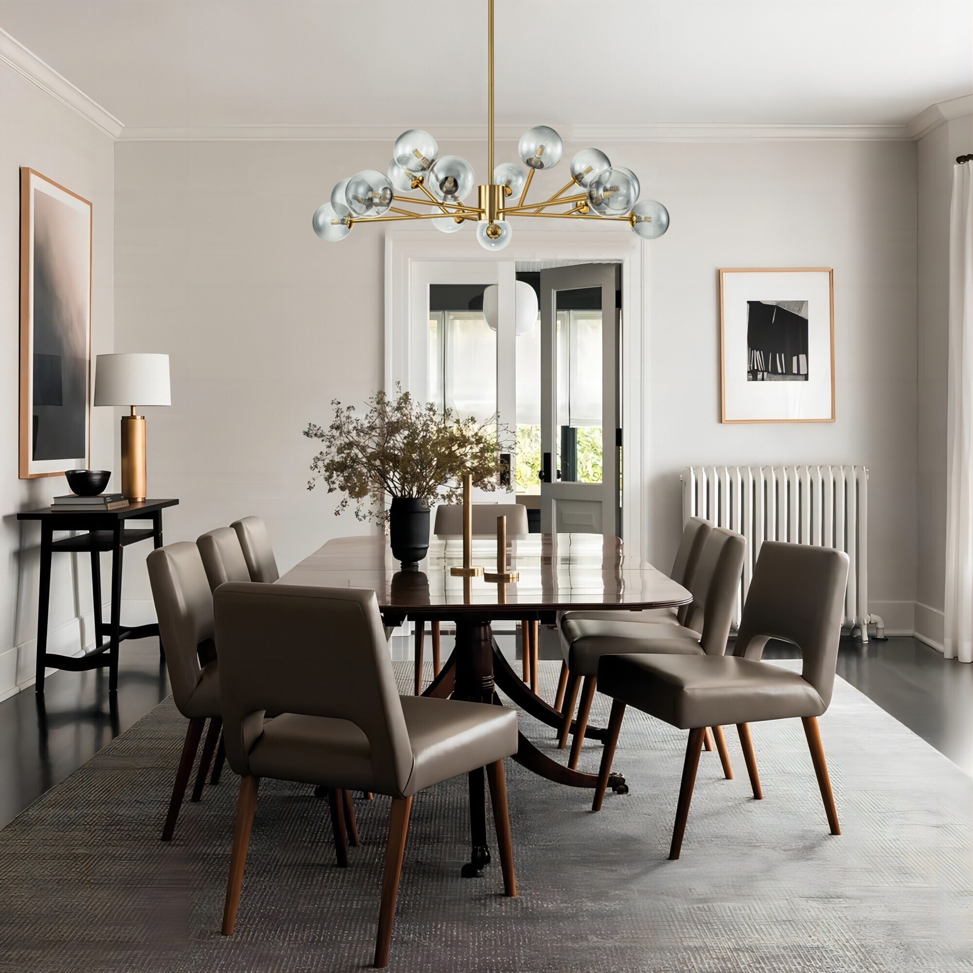 15 Light Linear Sputnik Branch Pendant Cluster Gradient Gray Glass Globe Bubble Chandelier for Dining Room On Sale Bed Bath Beyond 39970333
