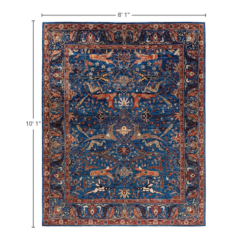 Serapi One-of-a-Kind Hand-Knotted Area Rug - Blue, 8' 1" x 10' 1" - 8' 1" x 10' 1"