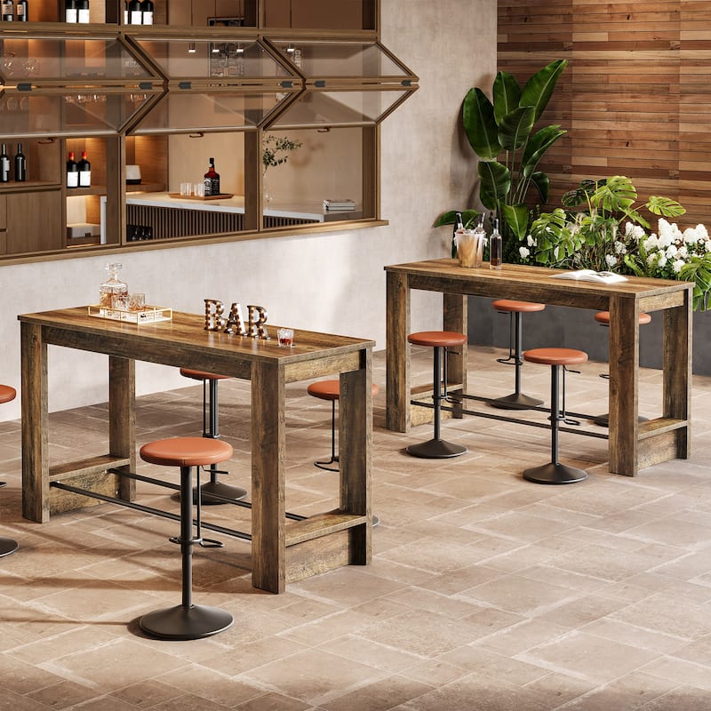 Counter Height Bar Table, Long Pub Table, Home Bistro Restaurant Bar Unit Kitchen Dining Room Accent Pub Desk