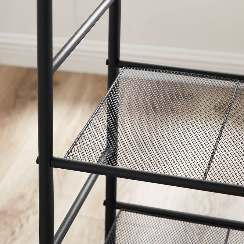 VECELO 3-Tier Nightstand Side Table/Bedside Table with Two Storage Baskets