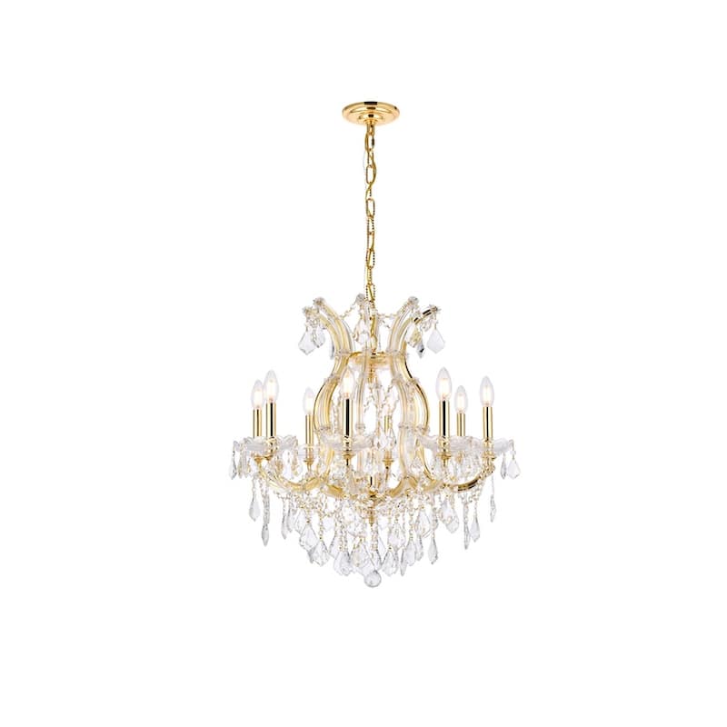 Fleur Illumination Collection Chandelier D:26in H:26in Lt:9 Gold Finish - royal cut crystals/Gold