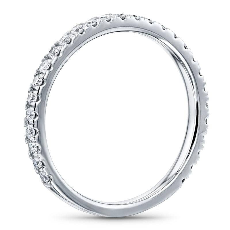 Kobelli 0.4 Carat Lab Grown Diamond 14k Solid Gold Pavé Near Eternity Comfort Fit Bara Ring (DEF/VS)