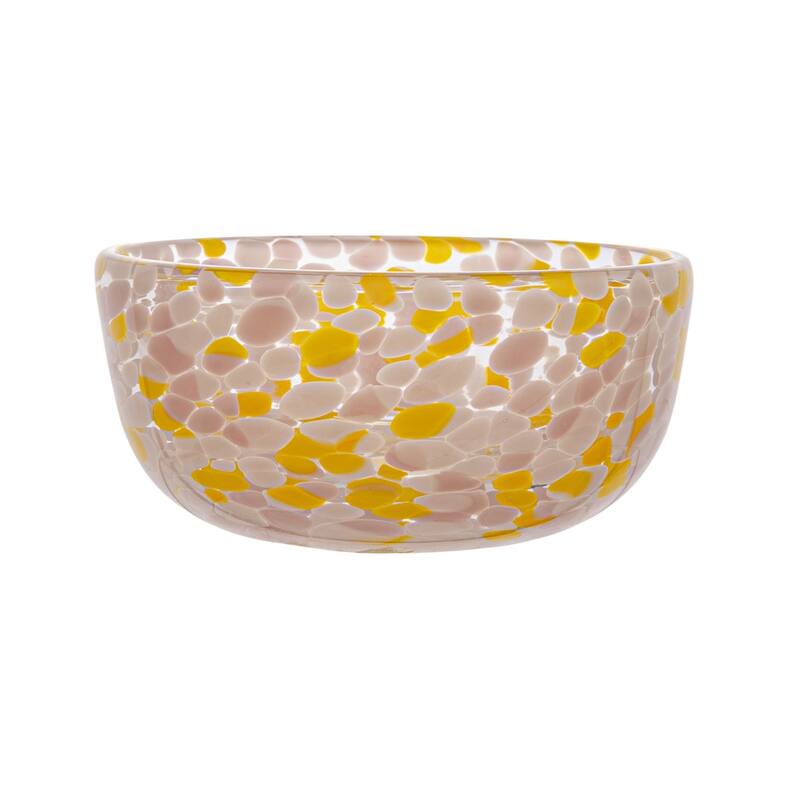 Glass Bowl with 4 Pattern Designs - 4.5"L x 4.5"W x 2.4"H