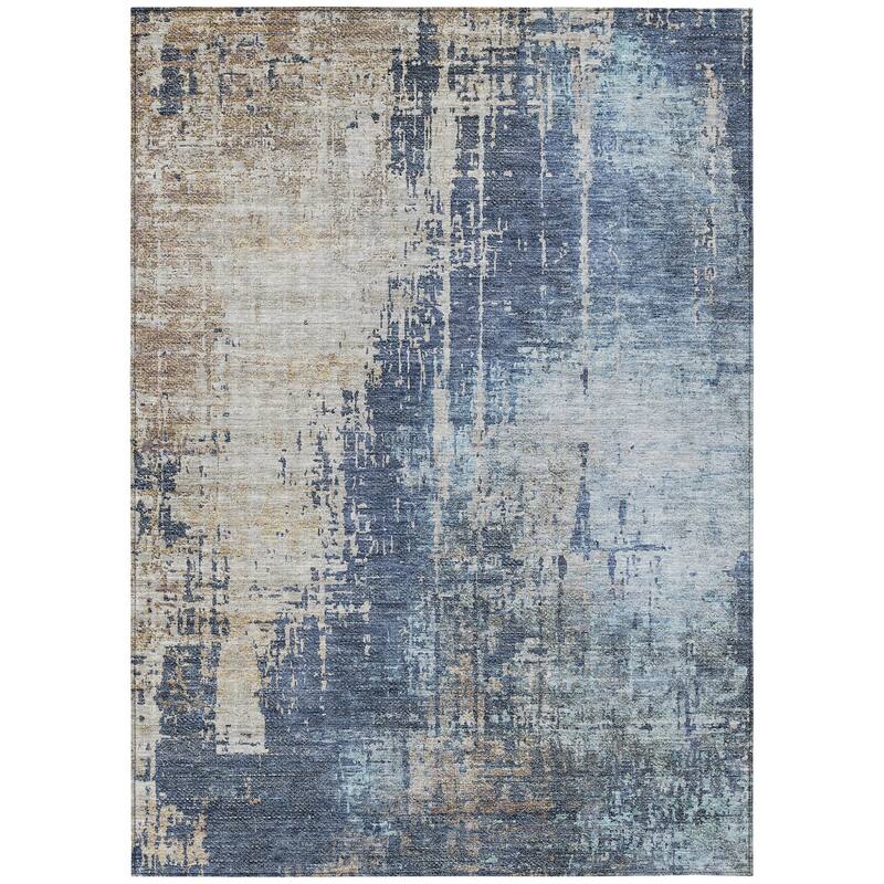 HomeRoots Abstract Transitional Rectangle Outdoor Rug