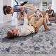 preview thumbnail 3 of 5, LOOM & LUXE Blue/Silver Collection Oriental Non-Shedding Area Rug