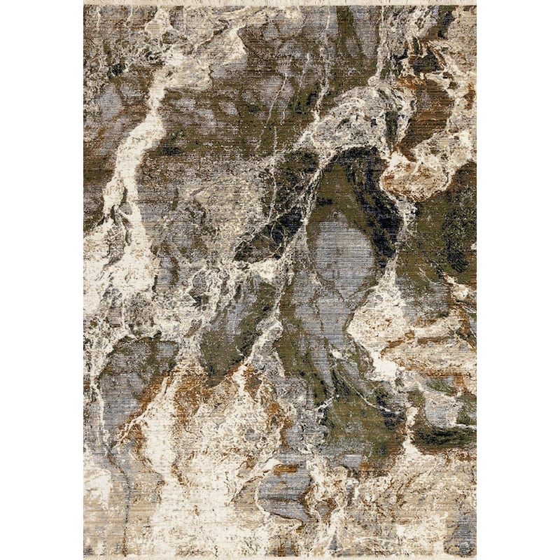 HomeRoots Abstract Modern Rectangle Area Rug - 5' X 8'