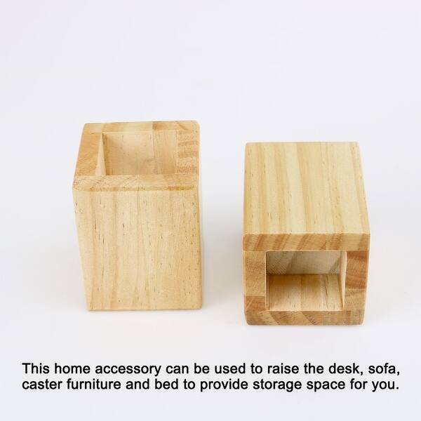 Shop 2 Inch Bed Risers Square Furniture Lifts For Castor Desk Sofa