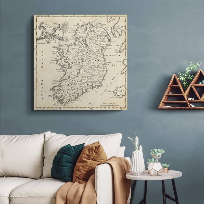 Map of Ireland -Premium Gallery Wrapped Canvas