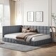 Full Size Velvet Upholstered Daybed/Sofa Bed Frame, Stylish and ...