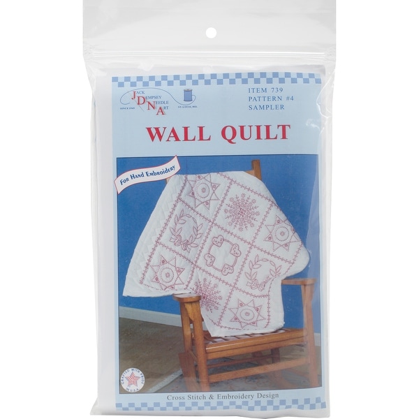 Stamped White Wall Or Lap Quilt 36"X36"-Sampler