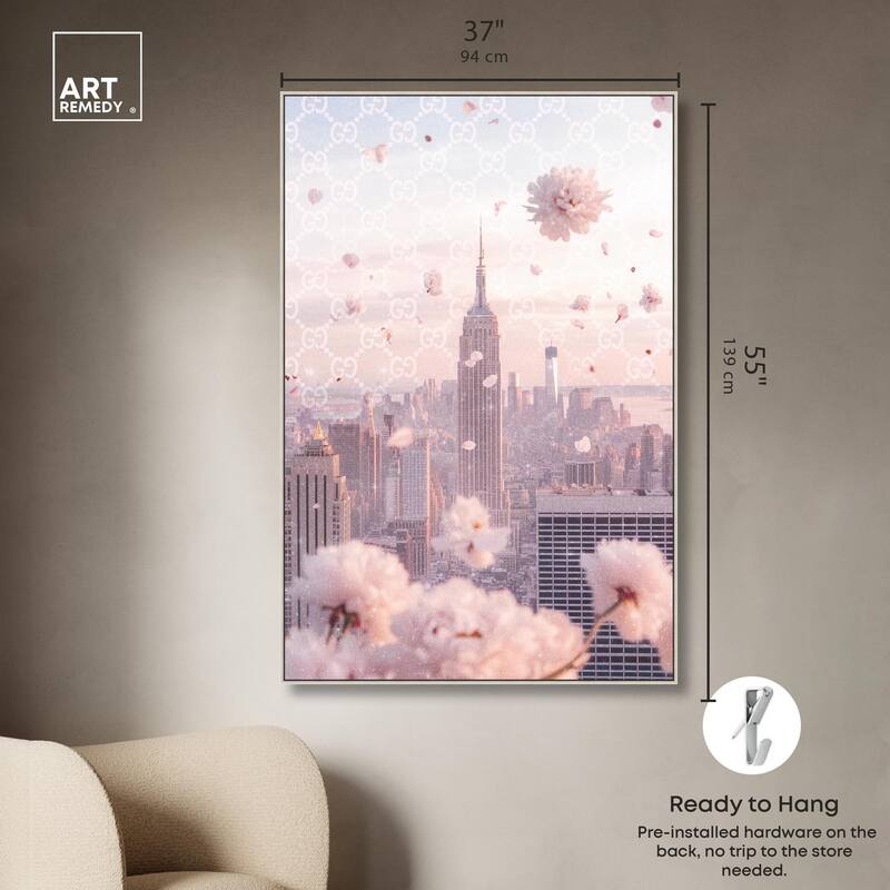 Raining Petals in NYC Canvas by Art Remedy