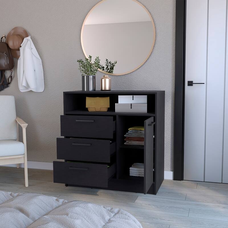 Drawer Dresser for Living Room ,Apartment, Bedroom, Black