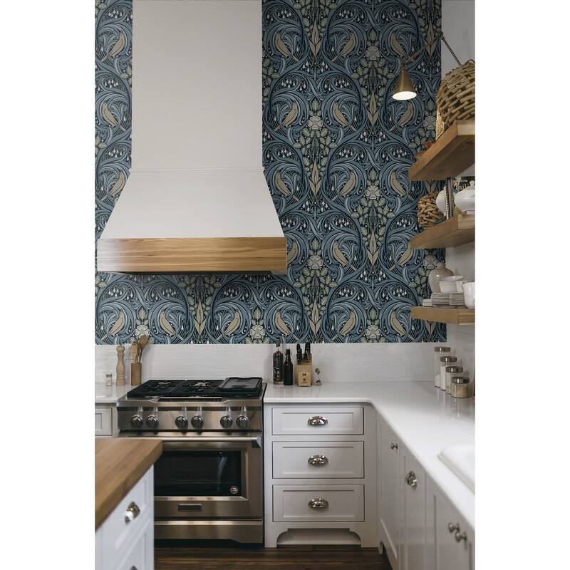 Seabrook Designs Bird Scroll Nonwoven Unpasted Wallpaper