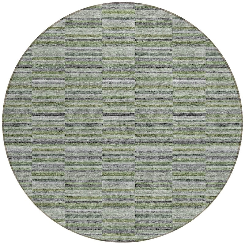 HomeRoots Striped Transitional Rectangle Outdoor Rug