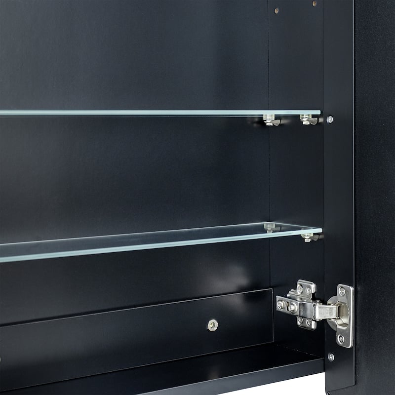 TEHOME Arched Metal Surface Mount Medicine Cabinet with Mirror Rectangle Bathroom Cabinet