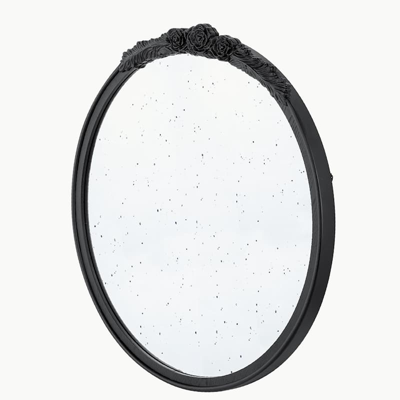 30"x30" Round Hand Carved Antique Mirror Frame