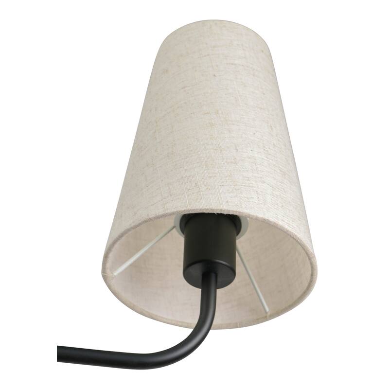 NADAAL STUDIOS Auren Pendant Lamp, Six-Light Chandelier with Linen Shades and Metal Frame Black