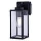 preview thumbnail 7 of 9, VAXCEL Lombard 12.25 in. H 1-Light Black Dusk to Dawn Sensor Outdoor Wall Sconce, Metal, Clear Glass Shade, LED Compatible