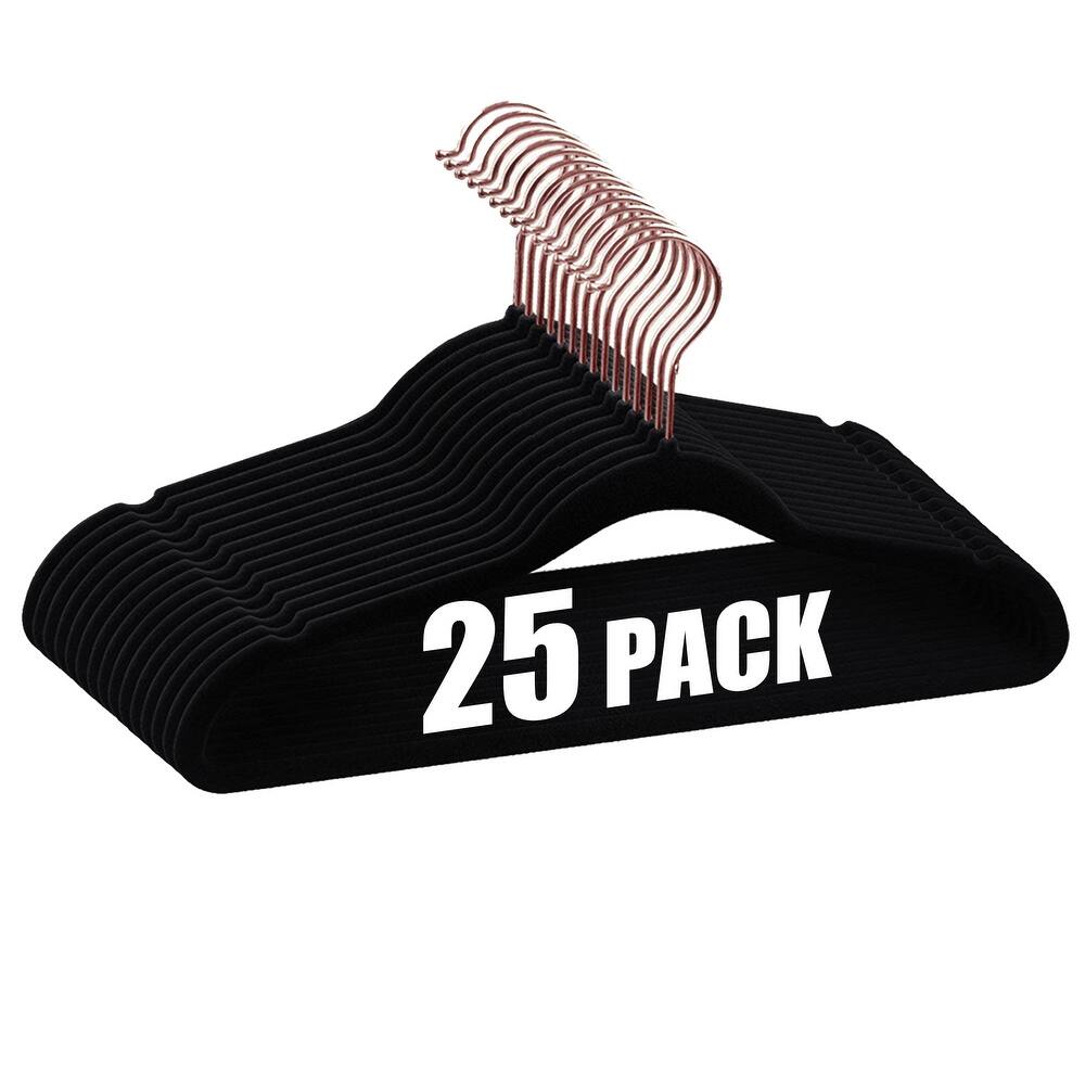 VECELO Mackaylee Velvet Hangers, Non Slip Standard Clothes Hanger Set, Heavy Duty Ivory Hangers(30/50/60/100 Pack)