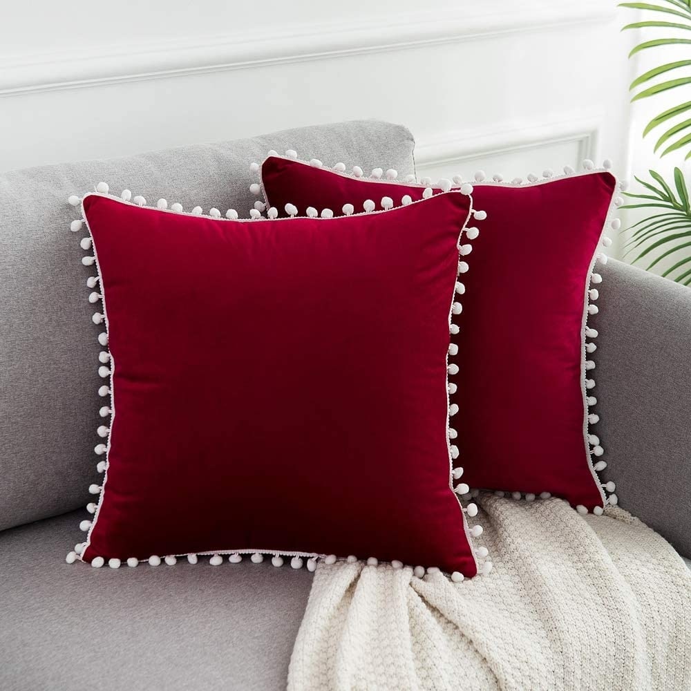 Burgundy pillow covers discount