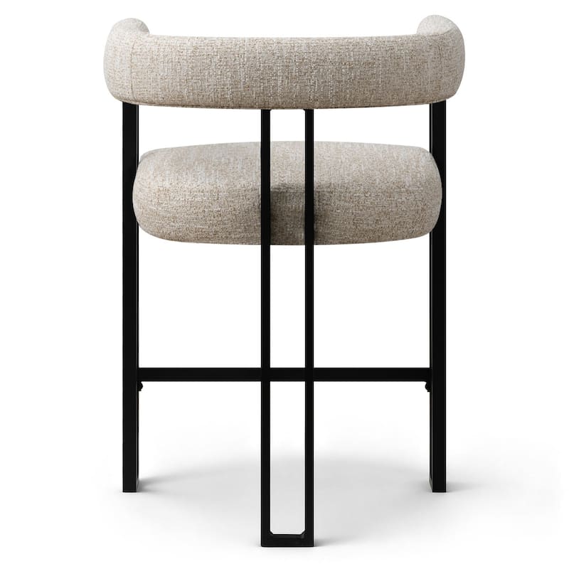 24" Seat Height Upholstered Tweed Solid Back Counter Stool(Set of 4) - Set of 4