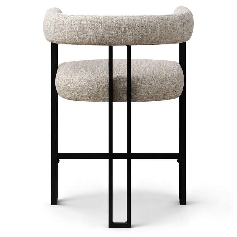 24" Seat Height Upholstered Tweed Solid Back Counter Stool(Set of 6)