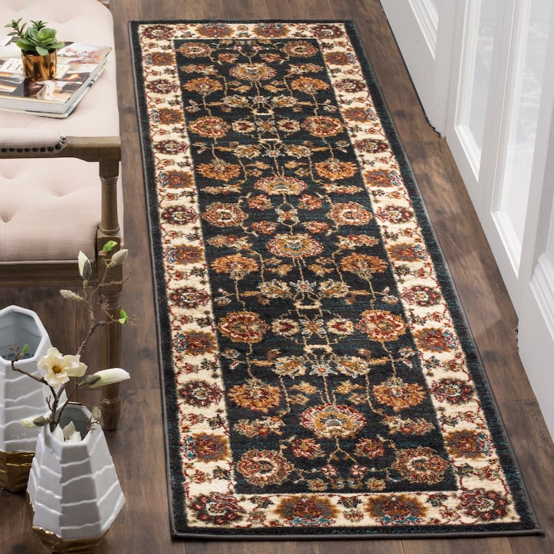 SAFAVIEH Summit Taisia Traditional Oriental Rug - 2'3" x 8' Runner - Dark Grey/Ivory