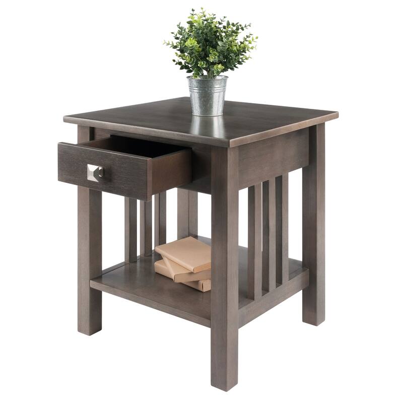 Stafford Accent Table, Oyster Gray - 19.92 x 18.98 x 22.05 inches