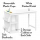 preview thumbnail 3 of 7, RiverRidge Kids Playroom Art Activity Table with 2 Cubbies and 2 Bookracks - White with 2 Gray Fabric Bins