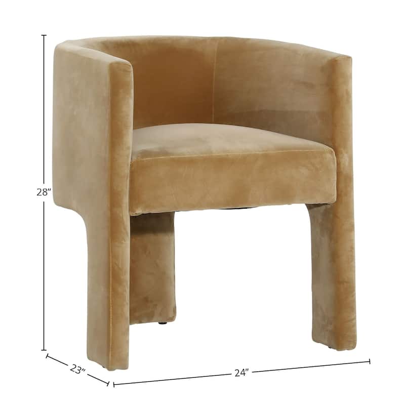 Orchard Polyester Velvet Upholstered Dining Chair, Camel
