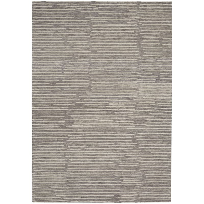Calvin Klein Linear Modern Textured Shimmer Shag Area Rug