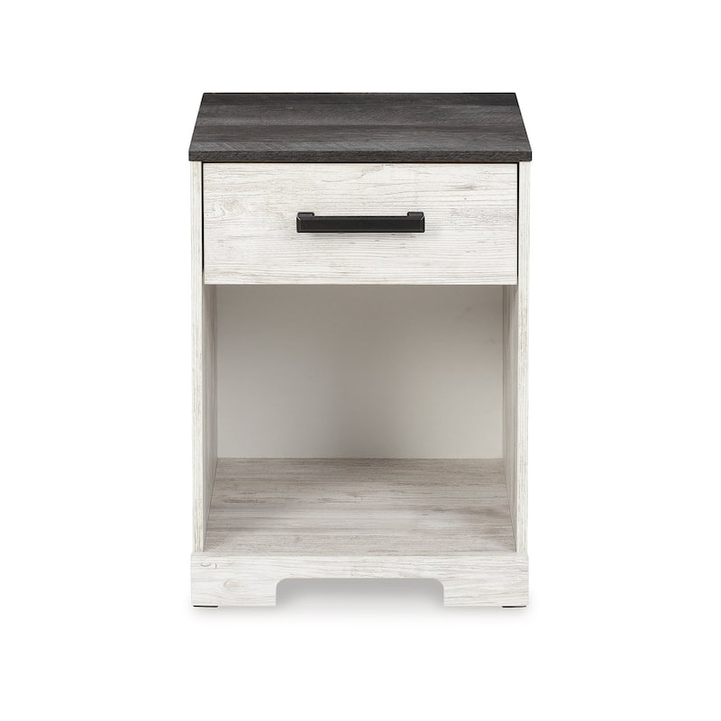 Signature Design by Ashley Shawburn Whitewash Platform Bed with 2 Nightstands