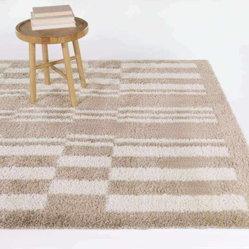 Sabrina Geometric Scandinavian Area Rug - Beige - 7'10" x 10'