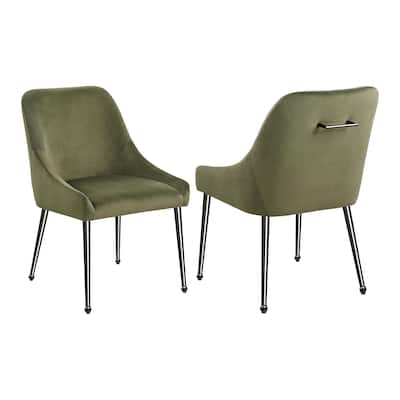 Set of 2 Velvet Upholstered Dining Side Chairs