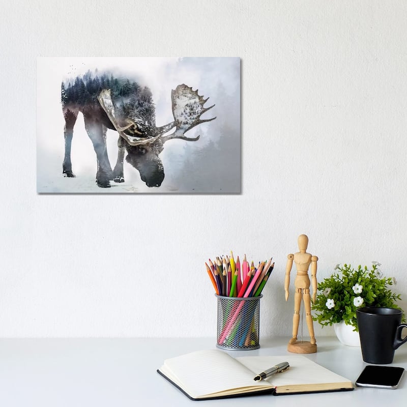 iCanvas "Nature Moose" by Paul Haag Canvas Print - 8x12x0.75