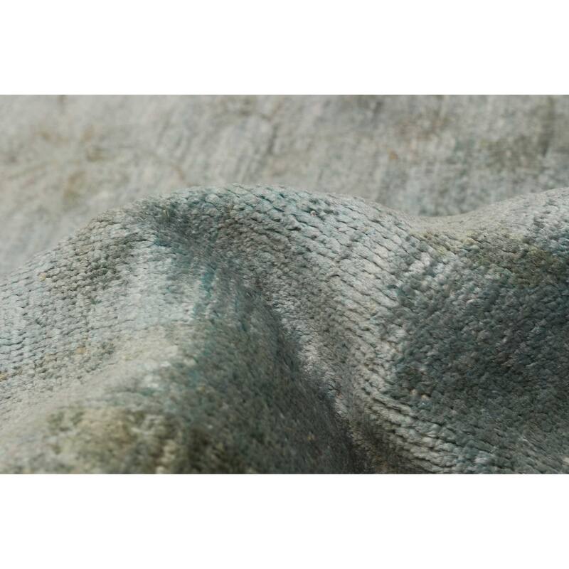 ECARPETGALLERY Hand-knotted Vibrance Light Blue Wool Rug - 6'8 x 9'11